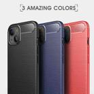For iPhone 13 mini Brushed Texture Carbon Fiber TPU Case (Red) - 2
