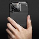 For iPhone 13 Pro Max Brushed Texture Carbon Fiber TPU Case (Black) - 7