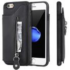 For iPhone 6 Solid Color Double Buckle Zipper Shockproof Protective Case(Black) - 1