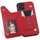 For iPhone 11 Solid Color Double Buckle Zipper Shockproof Protective Case(Red) - 6