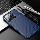 For iPhone 13 Pro Max Carbon Fiber Texture Shockproof TPU Case (Blue) - 2