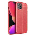 For iPhone 13 Litchi Texture TPU Shockproof Case(Red) - 1