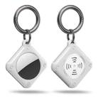 Armor Square Carbon Fiber Case with Keychain Ring for AirTag(White) - 1