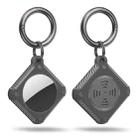 Armor Square Carbon Fiber Case with Keychain Ring for AirTag(Gray) - 1