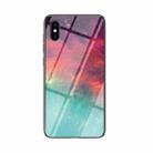 Starry Sky Painted Tempered Glass TPU Shockproof Protective Case For iPhone XS / X(Colorful Starry Sky) - 1