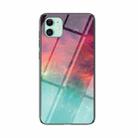 Starry Sky Painted Tempered Glass TPU Shockproof Protective Case For iPhone 12 mini(Colorful Starry Sky) - 1