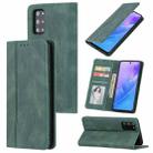 For Samsung Galaxy S21 Ultra 5G Skin Feel Pressure Line Magnetic Horizontal Flip Leather Case with Holder & Card Slot & Wallet & Photo Frame(Green) - 1