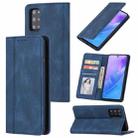 For Samsung Galaxy S20 Ultra Skin Feel Pressure Line Magnetic Horizontal Flip Leather Case with Holder & Card Slot & Wallet & Photo Frame(Blue) - 1