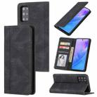 For Samsung Galaxy A51 4G Skin Feel Pressure Line Magnetic Horizontal Flip Leather Case with Holder & Card Slot & Wallet & Photo Frame(Black) - 1