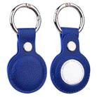 Litchi Texture Leather Protective Case with Key Ring for AirTag(Blue) - 1