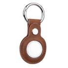 Floral Embossing Leather Protective Case with Key Ring for AirTag(Brown) - 2
