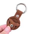 Floral Embossing Leather Protective Case with Key Ring for AirTag(Brown) - 5