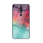 For Nokia 3.1 Plus Starry Sky Painted Tempered Glass TPU Shockproof Protective Case(Colorful Starry Sky) - 1