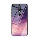 For Nokia 6.1 Plus / X6 Starry Sky Painted Tempered Glass TPU Shockproof Protective Case(Fantasy Starry Sky) - 1