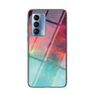 For Meizu 18 Starry Sky Painted Tempered Glass TPU Shockproof Protective Case(Colorful Starry Sky) - 1