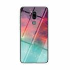 For LG G7 ThinQ Starry Sky Painted Tempered Glass TPU Shockproof Protective Case(Color Starry Sky) - 1