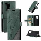 For OPPO A94 4G / F19 Pro Skin Feel Splicing Horizontal Flip Leather Case with Holder & Card Slots & Wallet & Photo Frame(Green) - 1