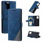 For OPPO Realme 8 4G Skin Feel Splicing Horizontal Flip Leather Case with Holder & Card Slots & Wallet & Photo Frame(Blue) - 1