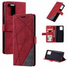 For OPPO Realme 8 4G Skin Feel Splicing Horizontal Flip Leather Case with Holder & Card Slots & Wallet & Photo Frame(Red) - 1