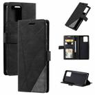 For OPPO Realme 8 4G Skin Feel Splicing Horizontal Flip Leather Case with Holder & Card Slots & Wallet & Photo Frame(Black) - 1