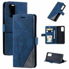 For OPPO Reno5 5G Skin Feel Splicing Horizontal Flip Leather Case with Holder & Card Slots & Wallet & Photo Frame(Blue) - 1