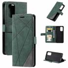 For OPPO Reno5 5G Skin Feel Splicing Horizontal Flip Leather Case with Holder & Card Slots & Wallet & Photo Frame(Green) - 1