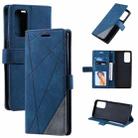 For OPPO Reno5 Pro 5G Skin Feel Splicing Horizontal Flip Leather Case with Holder & Card Slots & Wallet & Photo Frame(Blue) - 1