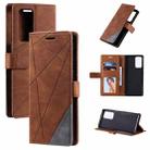 For OPPO Reno6 Pro+ 5G Skin Feel Splicing Horizontal Flip Leather Case with Holder & Card Slots & Wallet & Photo Frame(Brown) - 1