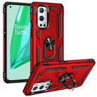 For OnePlus 9 Pro Shockproof TPU + PC Protective Case with 360 Degree Rotating Holder(Red) - 1