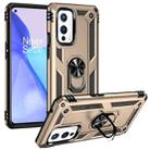 For OnePlus 9 Shockproof TPU + PC Protective Case with 360 Degree Rotating Holder(Gold) - 1