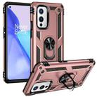 For OnePlus 9 Shockproof TPU + PC Protective Case with 360 Degree Rotating Holder(Rose Gold) - 1