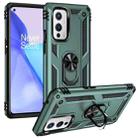 For OnePlus 9 Shockproof TPU + PC Protective Case with 360 Degree Rotating Holder(Dark Green) - 1