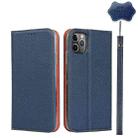 For iPhone 11 Pro Litchi Genuine Leather Phone Case (Dark Blue) - 1