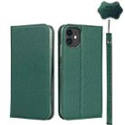 For iPhone 11 Litchi Genuine Leather Phone Case (Green) - 1