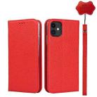 For iPhone 11 Litchi Genuine Leather Phone Case (Red) - 1