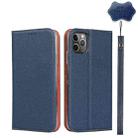 For iPhone 11 Pro Max Litchi Genuine Leather Phone Case (Dark Blue) - 1