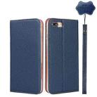 Litchi Genuine Leather Phone Case For iPhone 7 Plus / 8 Plus(Dark Blue) - 1