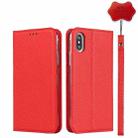 For iPhone X / XS Litchi Genuine Leather Phone Case(Red) - 1