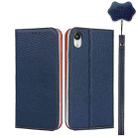 For iPhone XR Litchi Genuine Leather Phone Case(Dark Blue) - 1