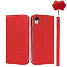 For iPhone XR Litchi Genuine Leather Phone Case(Red) - 1