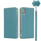 For iPhone XS Max Litchi Genuine Leather Phone Case(Sky Blue) - 1