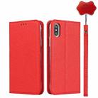 For iPhone XS Max Litchi Genuine Leather Phone Case(Red) - 1