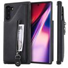 For Galaxy Note 10 Solid Color Double Buckle Zipper Shockproof Protective Case(Black) - 1