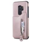 For Galaxy S9 Plus Solid Color Double Buckle Zipper Shockproof Protective Case(Rose Gold) - 2