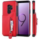 For Galaxy S9 Plus Solid Color Double Buckle Zipper Shockproof Protective Case(Red) - 1