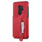 For Galaxy S9 Plus Solid Color Double Buckle Zipper Shockproof Protective Case(Red) - 2