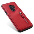 For Galaxy S9 Plus Solid Color Double Buckle Zipper Shockproof Protective Case(Red) - 5