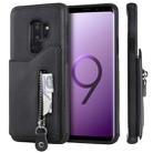 For Galaxy S9 Plus Solid Color Double Buckle Zipper Shockproof Protective Case(Black) - 1
