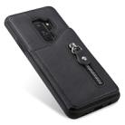 For Galaxy S9 Plus Solid Color Double Buckle Zipper Shockproof Protective Case(Black) - 5
