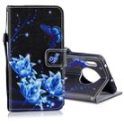 For Huawei Mate 30 Pro Colored Drawing Pattern Horizontal Flip PU Leather Case with Holder & Card Slots & Wallet & Lanyard(Blue Butterfly) - 1